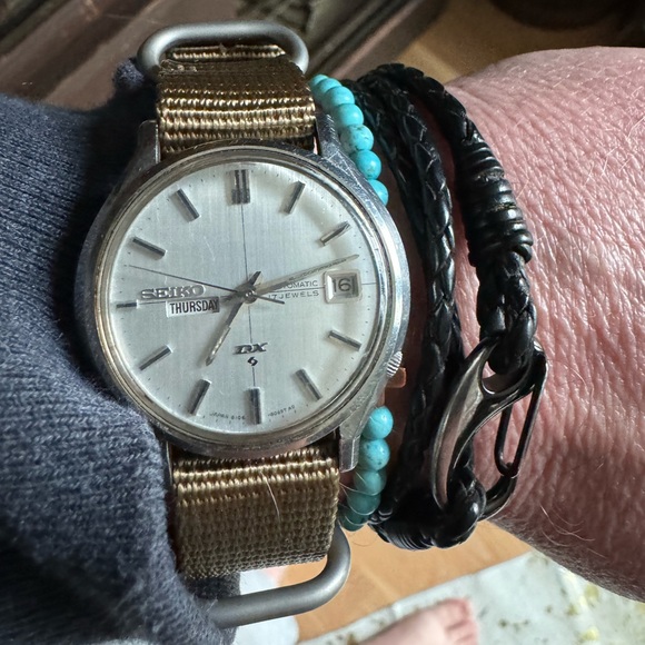 Seiko DX 1970 automatic- with khaki nato strap + orginal ss bracelet - Picture 7 of 17